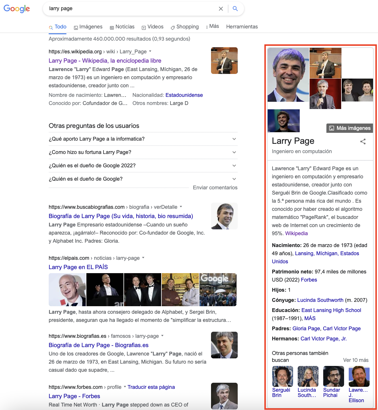 Knowledge Graph Larry Page